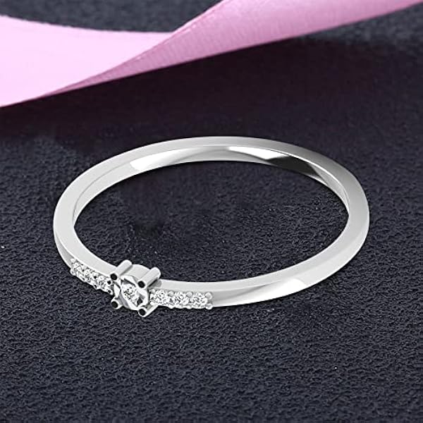 TANACHE 0,07 carati | 375 | Anello con diamante solitario incastonato con diamante naturale | Colore HI, nitidezza I2-I3