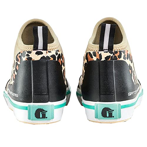 Gator Waders Womens Camp Boots, Leopard/Aqua, Size 9 - Ankle High Waterproof Shoes For Rain And Mud, Fishing, Hunting, And Camp Wear #TOP1
