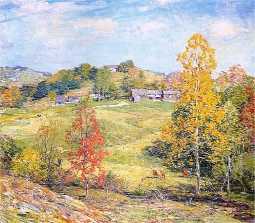 Impression sur toile 60x90cm de Willard Leroy Metcalf pour décoration de salon moderne