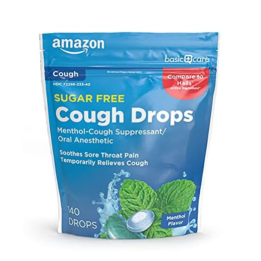 Amazon Basic Care Sugar Free Menthol Cough Drops, 140 count (Previously SoundHealth)