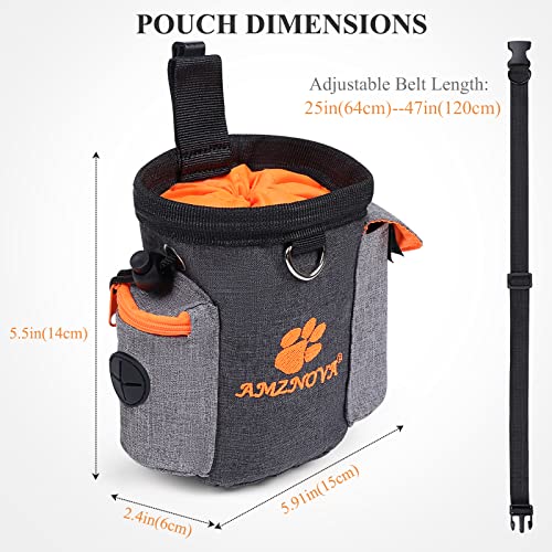AMZNOVA Leckerli-Tasche für Hunde, Haustier-Trainingstasche für kleine bis große Hunde, Leckerli-Tragetasche mit verstellbarem Bund & Kotbeutelspender für Spaziergänge
