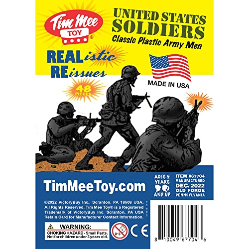 Timmee Plastic Army Men - Black 48Pc Toy Soldier Figures - Made In Usa #TOP5