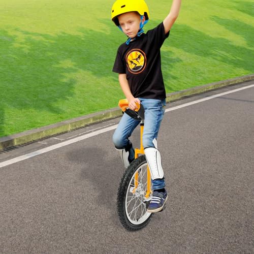 Image of 18inch Unicycle, Outdoor Adjustable Seat Height Sports Unicycle, Portable Thickened Steel Frame Balance Unicycle, W /Saddle & 2 Pedals, for Outdoor Sports Fitness Exercise