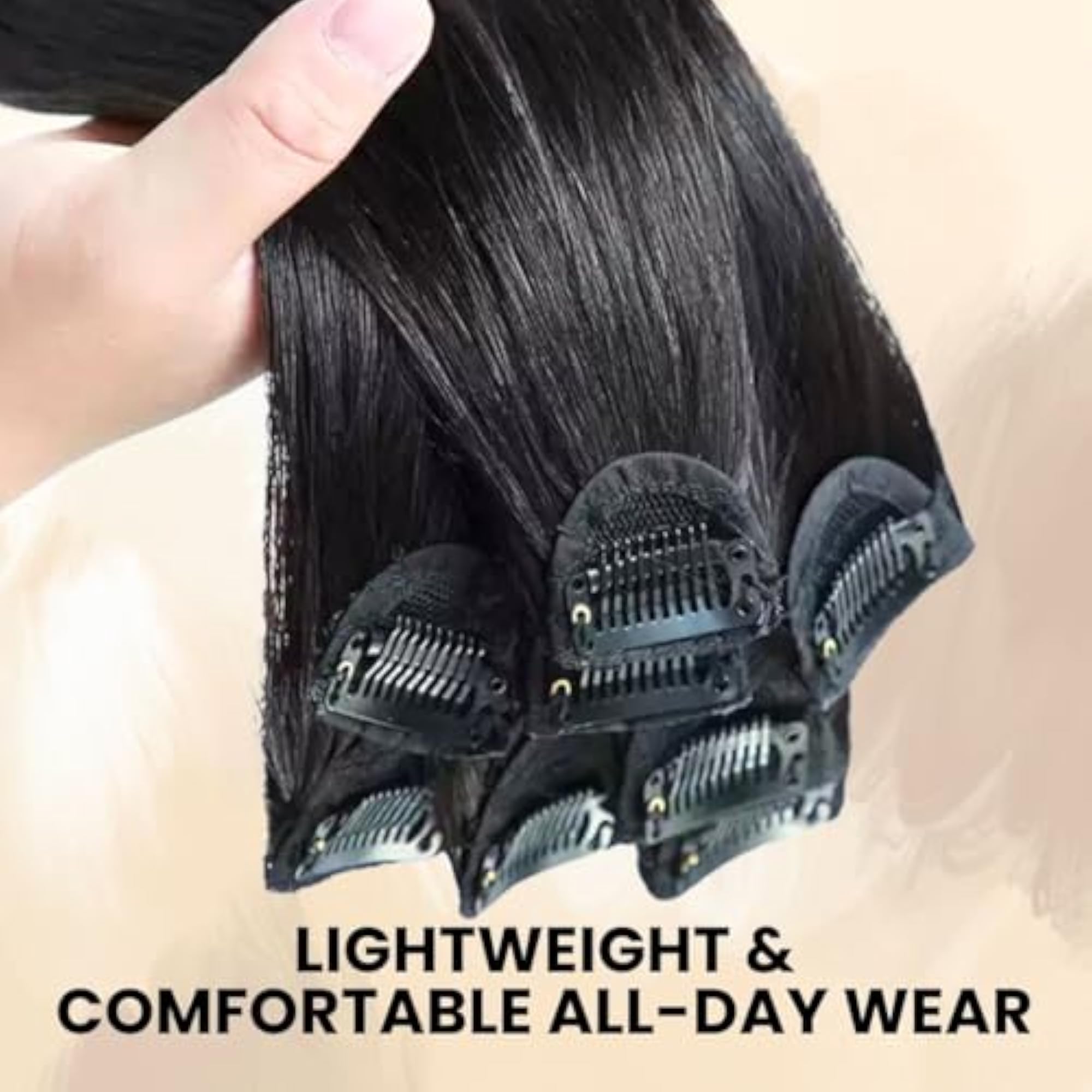 Premium Clip Invisible Patch for Women, 100% Human Hair