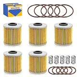 GOLKNHA 5 PCS Oil Filter Kit for Kawasaki KX250 KX250F,Suzuki RMZ250 KX 250