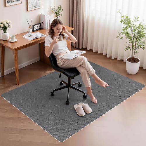 Image of Sycoodeal Office Chair Mat for Hardwood Floor,Slip Resistant Floor Mat for Rolling Chairs,Easy to Clean,Large Floor Protector Office Computer Gaming Chair,Grey(36 inchx55 inch)