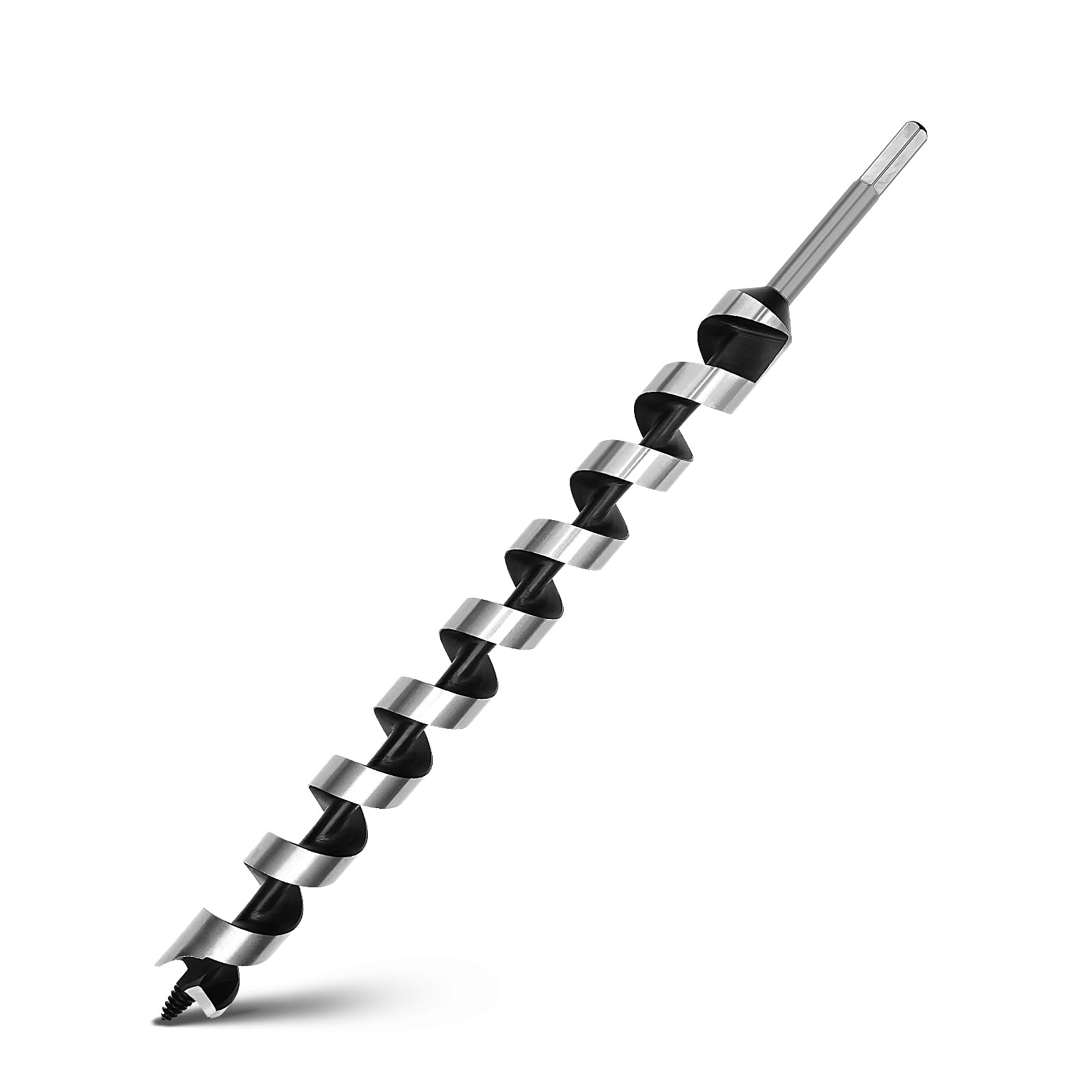 GRIXLEN 1-1/4 x 18 inch Auger Drill Bit, Hex Shank, 2 Flute, Stainless Steel, Black Oxide Finish, Wood, Plastic, DIY Projects