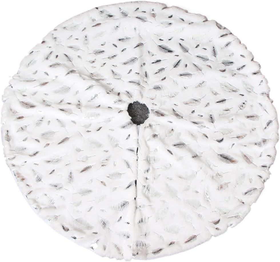 Tree Skirt Christmas Christmas Tree Skirt White Light Luxury Snowflakes Plush Apron Decoration for Christmas Tree Feet Christmas Decoration Christmas Tree Skirts