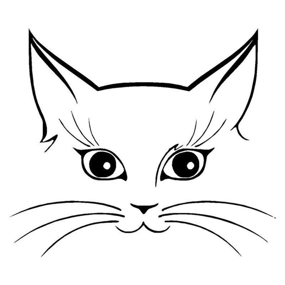 Cute Cat Face Vinyl Sticker Fun Window Glass Stickers Vinyl Decal 14CM x 12CM