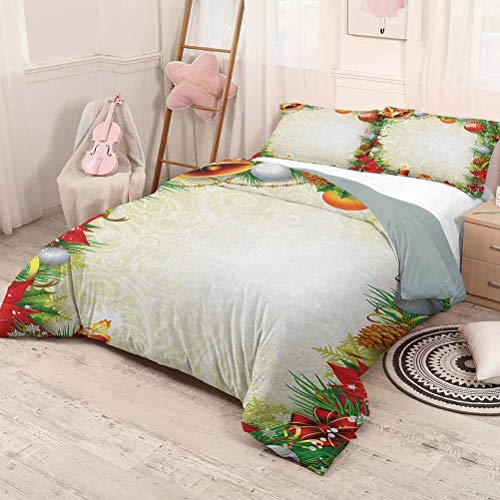 Bedding Printed Comforter Set - Decorative 3 Piece Bedding Set with 2 Pillow