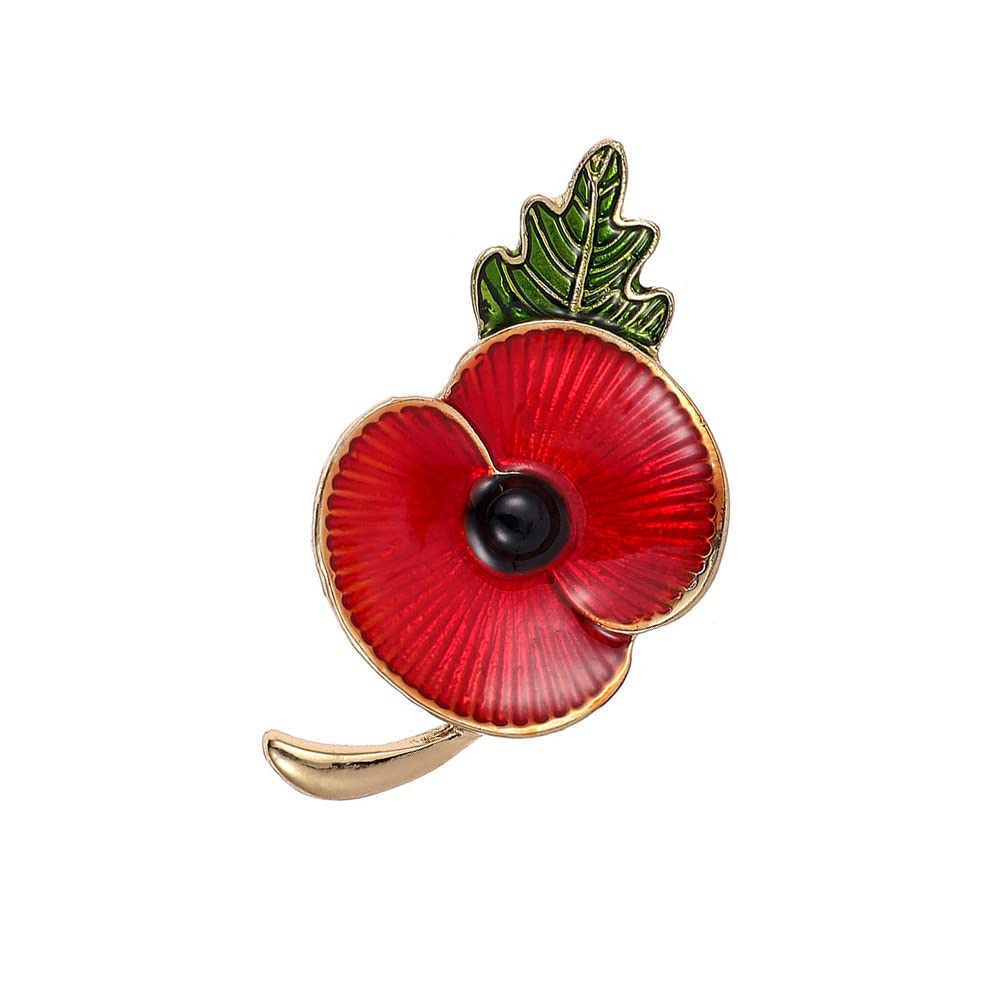 Acxico1Pcs Poppy Brooch Pin Lest We Forget Poppy Pin Plant Flower Broach Memorial Day Remembrance Day Memorial Gifts