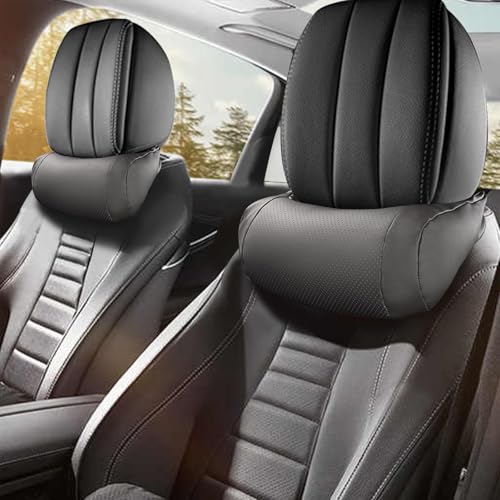 Add two Pillows to the Rear Seats - 2022-2023 Mercedes-Benz EQS 6 Erivis 1 Pack Nappa Leather Neck Headrest for Mercedes Benz A-Class C-Class CLA CLS AMG GLC GLE GLS Car Neck Pillow Accessories Interior