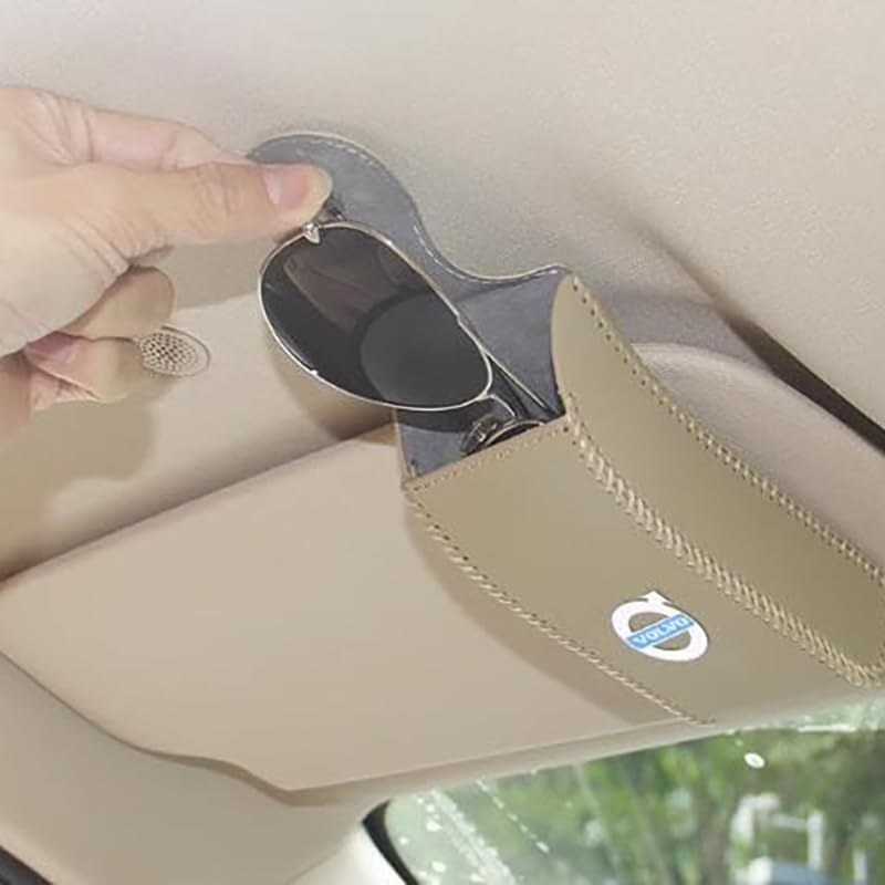 Leder, Auto Zonnebrillen Houder, Auto Zonneklep Bril Clip