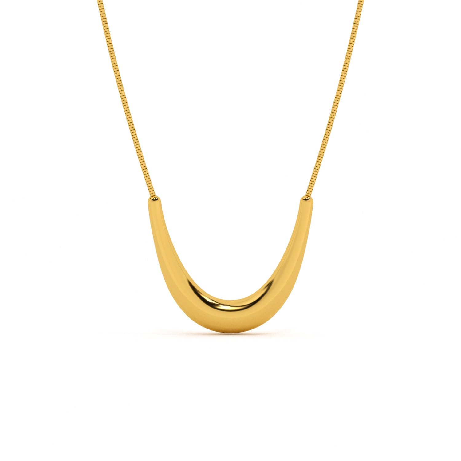 palmonas 18k Gold Plated Golden Boomerang Necklace for Women - Gift for Girls & Women | Waterproof & Anti-Tarnish Necklace-picture-12