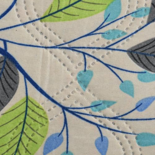 Image of IVAZA Luxury Ultrasonic Punch AC Comforter Blanket - Quilted Microfiber Floral Pattern, Lightweight Breathable All‑Season Blanket for Bedroom, Travel (Single Bed,228x152 CM) Antique Gold Blue