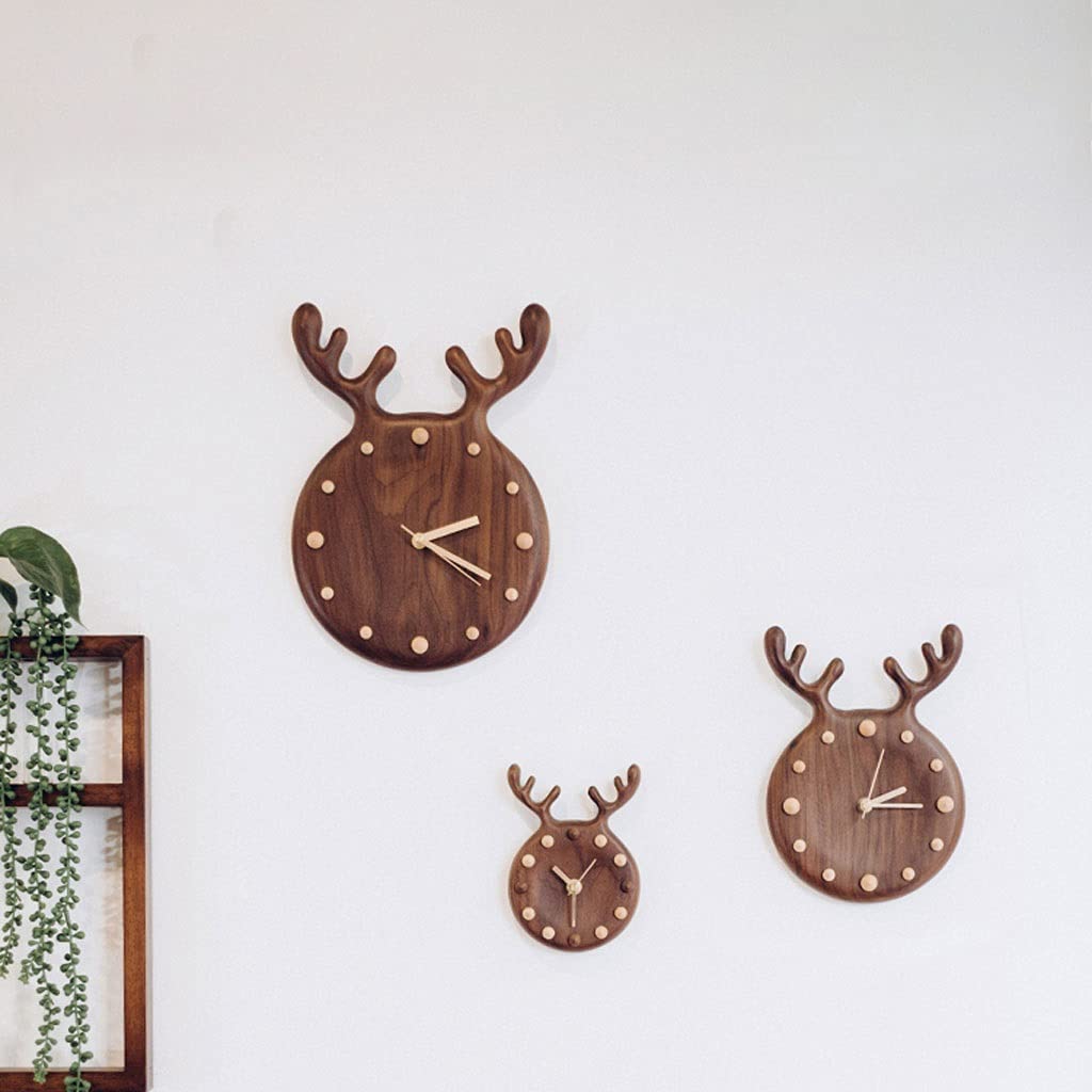 SUNESA Tischuhren Uhr Desktop Hölzerne Tischuhr Mute Schreibtischuhr Haushalt Kleiner Wecker Wanduhr Schlafzimmer Nachttischuhr Schreibtischuhr (Color : B, Size : 2)