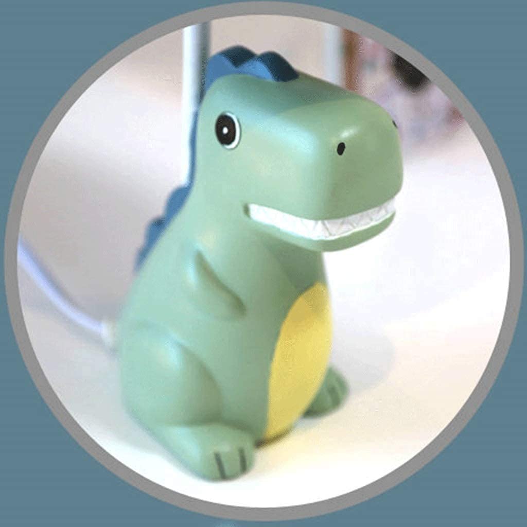 XANAYXWJ Lámpara de Escritorio habitación Dibujos Animados Dinosaurio Verde Dormitorio lámpara de Noche Creativo cálido romántico Lindo Blando Joven Decorativo