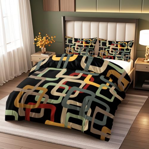Housse de couette 180x200 géométrique multicolore pour un lit sans plis - 2