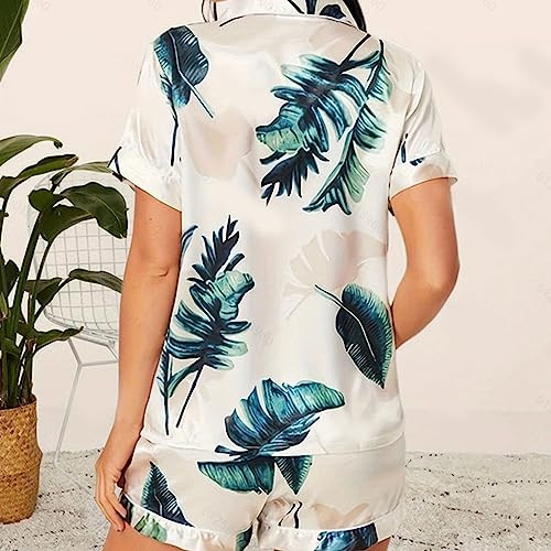 Ropa de dormir cómoda y transpirable con pijama de manga corta para mujer verano L 3