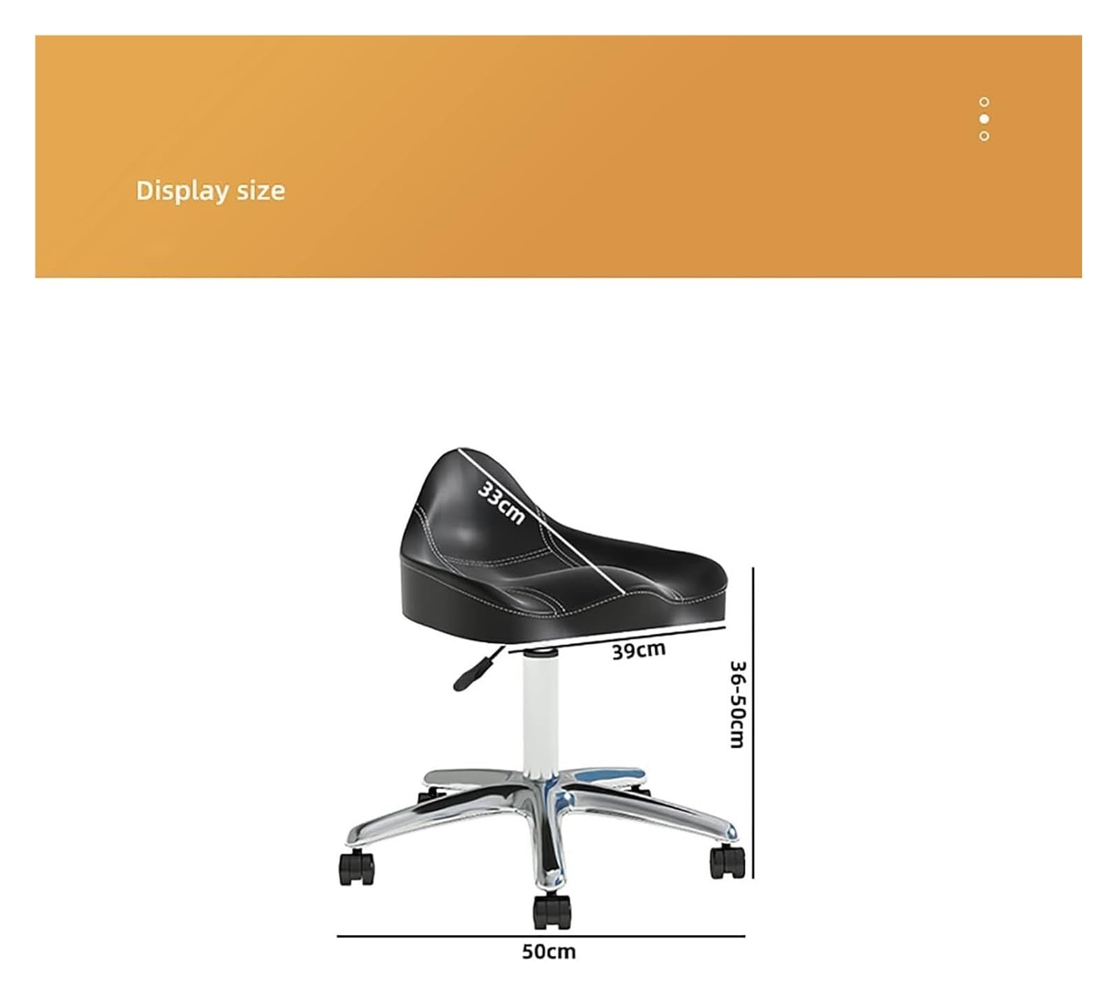 Ergonomiczny taboret siodłowy z kółkami, hydraulicznie obrotowy taboret na kółkach, z regulacją wysokości, do kliniki, dentysty, salonu piękności, tatuażu, biura domowego (biały) (biały)