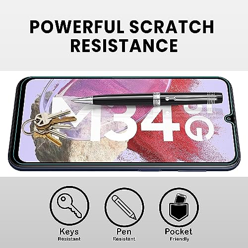 Image of Tempered Glass Screen Protector Compatible for Samsung Galaxy M34 5G, F34 5G with Edge to Edge Coverage and Easy Installation Kit, Pack of 1, Black