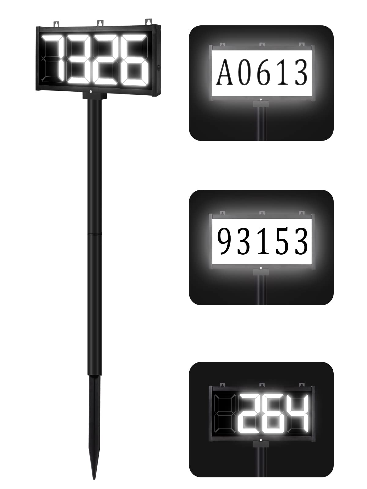 Buy SEG Direct Solar House Number Sign for Outside, Solar Address