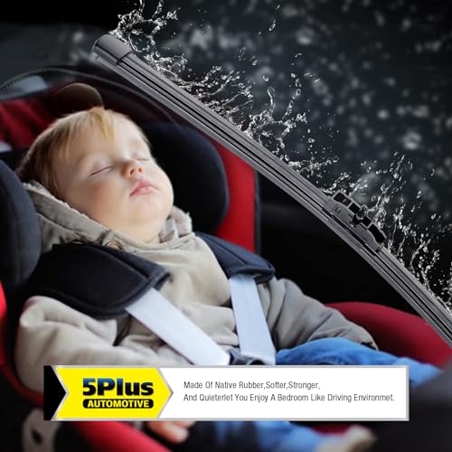 Image of 5 PLUS 16 Inch Rear Wiper Blade Replacement for BMW X7 2022 2021 2020 2019 Volvo C30 2010 2009 2008 2007, BACK Windshield Wiper Blade (A401H)