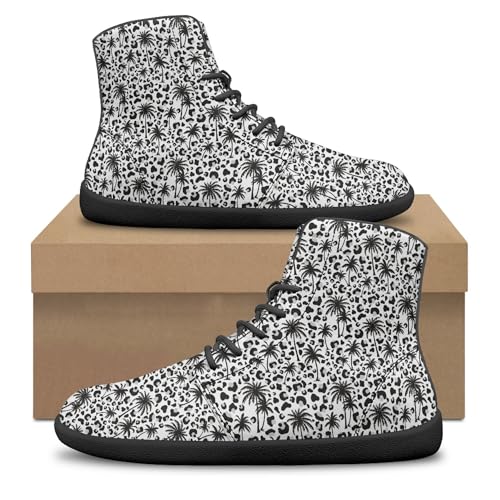 Image of Fashion Print Womens Mens High Top Barefoot Sneakers Flat Shoes