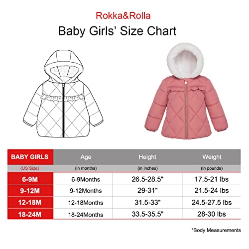 Rokka&Rolla 843073189537 Baby Girls' Water-Resistant Puffer Jacket Hooded Winter Coat thumb #4