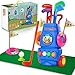 Otes Kinder Golf Spielzeug Club Set, Golfwagen mit Rädern, Schlagmatte und handgehaltenem Zuggriff, 16 Stück Golfspielzeug Indoor & Outdoor Garden Sportgeschenk für Jungen Mädchen 3+
