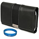 Executive Nylon & Leatherette Holster Case for BlackBerry Classic/BlackBerry Z10 / BlackBerry Porsche Design P'9982 with SumacLife Wristband, Black