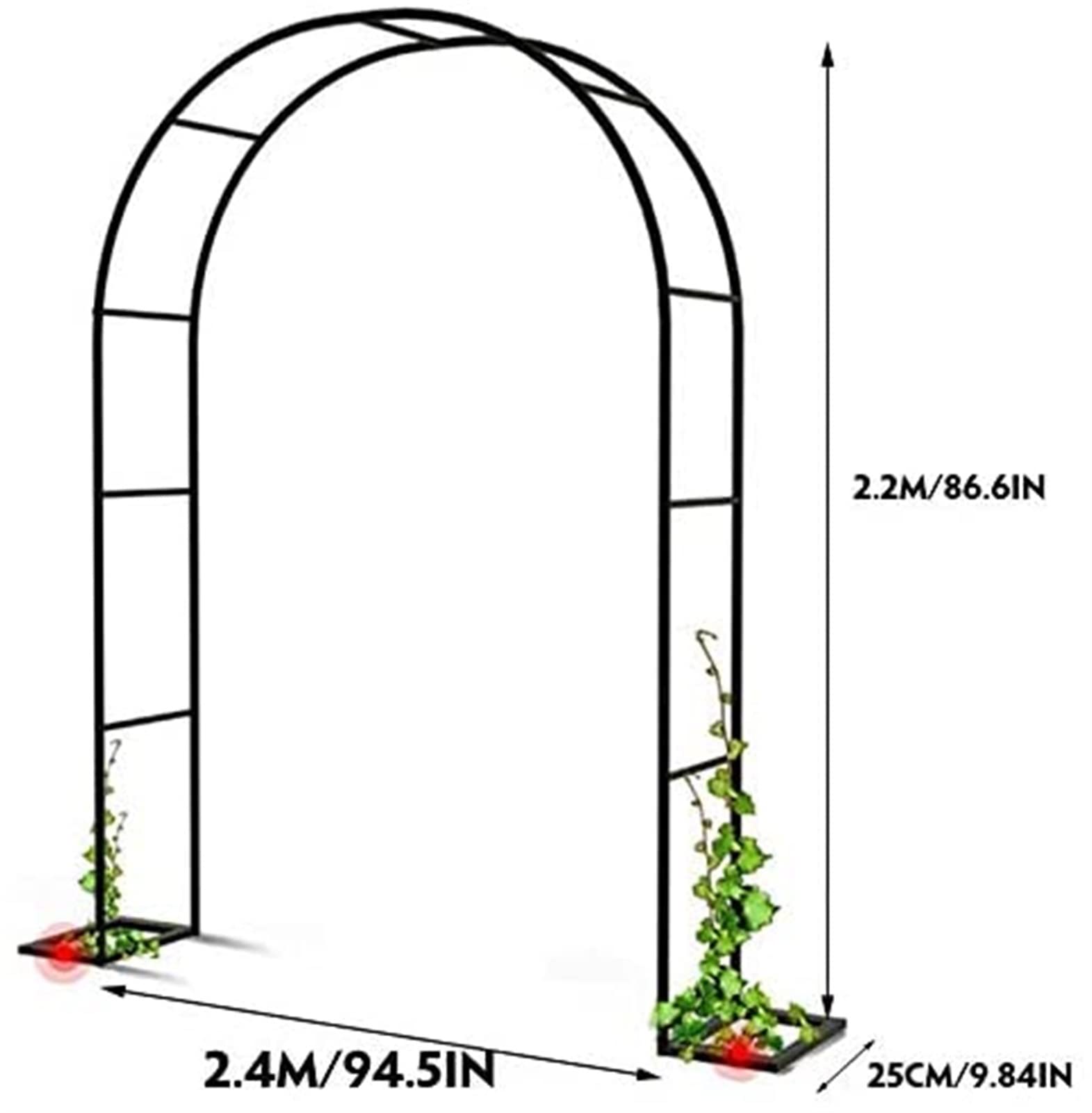 Metalowa altana ogrodowa, łuk ślubny, do roślin pnących, elegancka biała altana do róż i winorośli, dekoracje zewnętrzne na wesela i imprezy, 3,5 x 2,2 m