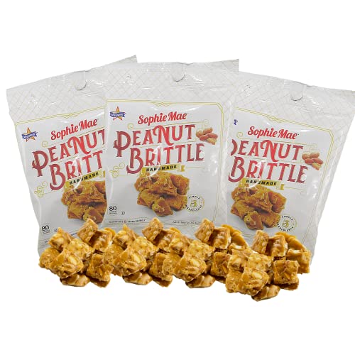 Homestyle Peanut Brittle Candy, Gourmet Handmade, Christmas 2023 Stocking Stuffers For Men And Women, Pack Of 3, 4 Ounces Each #TOP19