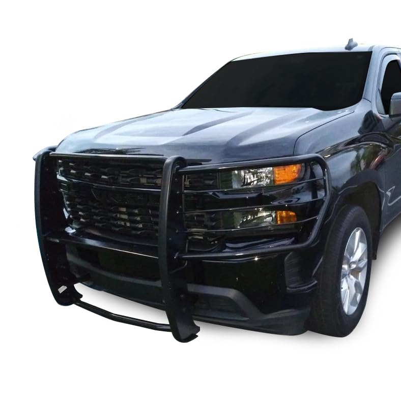 Image of Black Horse Off Road Grille Guard Modular Black Compatible with 2019-2021 Chevrolet Silverado 1500 /2022 Chevrolet Silverado 1500 LTD (Excl. 2019 Silverado 1500 LTD)-17GT29MA