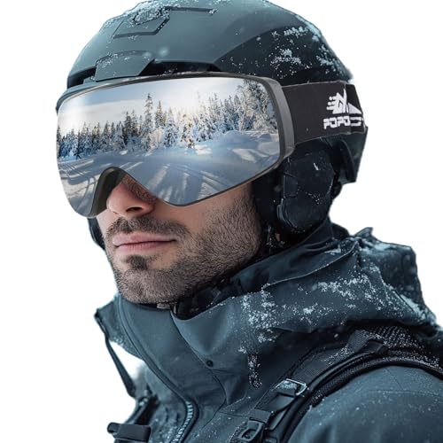 Ski Snowboard Goggles with Magnetic and Frameless Interchangeable lens,Wide Vision UV Protection,for Men Women Youth