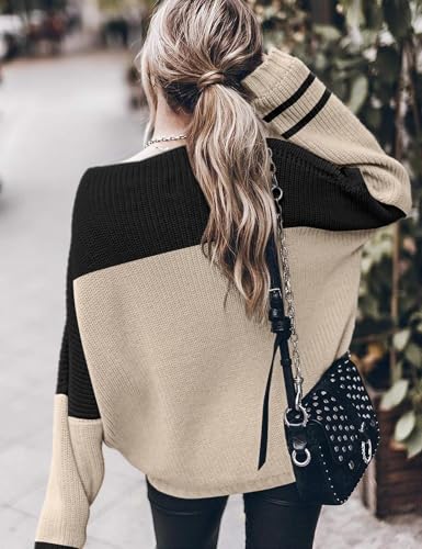 Womens Oversized Sweaters Loose Solid Casual Long Sleeve Mock Neck Knitted Jumper Tops4