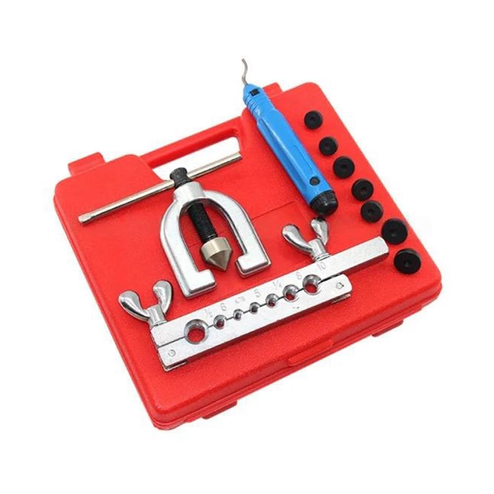 Kit de Herramientas para Abocardar Tuberías Dobles para Reparación de Frenos y Plomería con Doblador de Cobre y Latón