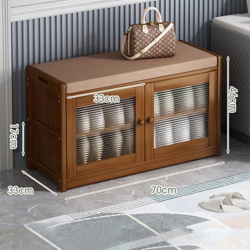 Meuble chaussures moderne banc entrée étagère réglable 70cm