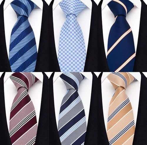 Image of Men's Necktie Classic Silk Tie Woven Jacquard Neck Ties 9 PCS