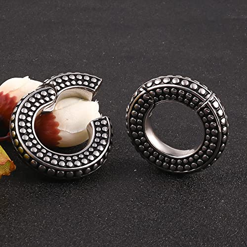 Vankula 2Pcs Retro 316 Stainless Steel Ear Hangers Weight Ear Gauges Piercing Plug Pair Selling Body Jewelry #TOP3