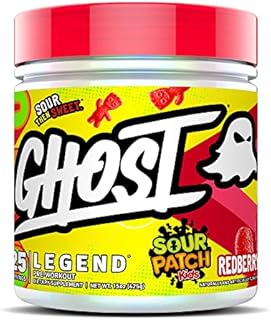 GHOST Legend V2 Pre-Workout Energy Powder, Sour Patch Kids Redberry - 25 Servings - Caffeine, L-Citrulline, & Beta Alanine Blend for Energy Focus & Pumps - Free of Soy, Sugar & Gluten, Vegan