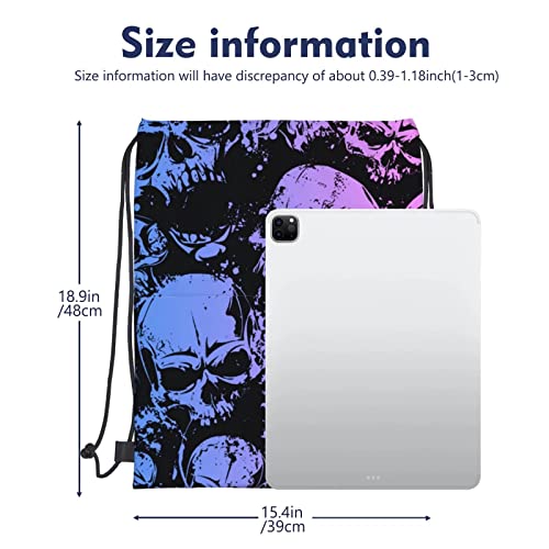 Skeleton Drawstring Bag, Skeleton Fashion Drawstring Backpack, Light Sackpack String Bag Cinch Waterproof Sackpack for Sport Gym Beach Shopping Yoga3