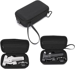 YHWL Osmo Mobile 7P/7 Gimbal Stabilizer Hard Case Waterproof Travel Storage Box ， Mesh Pocket & with Custom Foam Insert for DJI OM Mobile 7P Smartphone Gimbal, Accessories, Cables (Black Case)