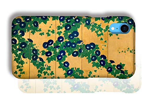 【3D全面印刷】 iPhoneXR互換 スマホケース カバー 【日本の名画】 琳派 和 art ☆日本画☆ 絵画 芸術 アート (鈴木其一 朝顔図屏風)