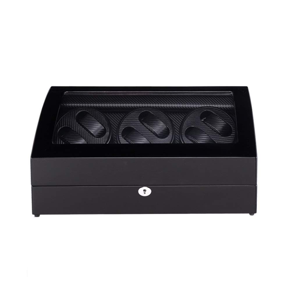 QUSYZD Watch Watch Winder Box for 6 Watches + 7 Storage, 4 Rotation Modes, Wood Shell Piano Paint Exterior, Quiet Motors,B