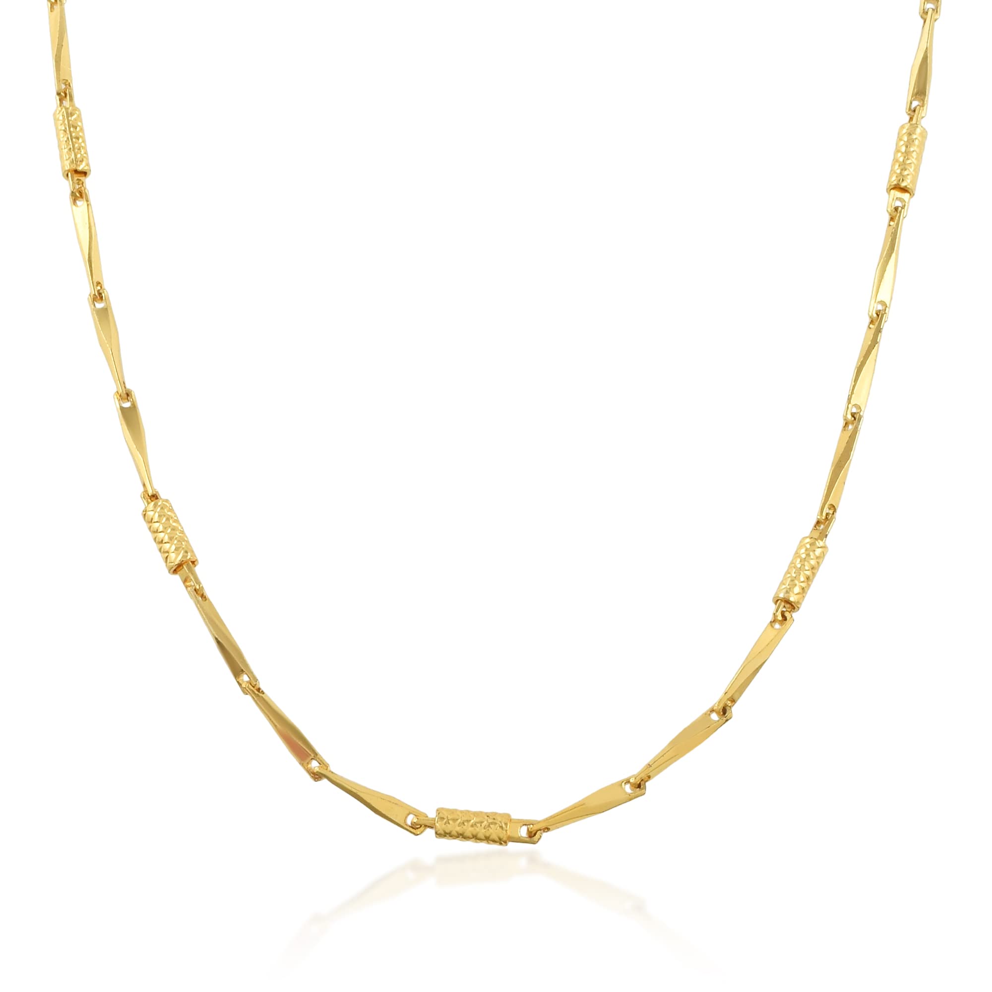 gold toned brass Rice grain design Chain for Boys Classic Necklace for Men and women(ACCN0147)-image-43
