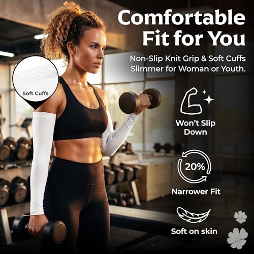 Image of SportsTrail Cooling Arm Sleeves for Men & Women - Breathable, UV Sun Protection, Sports Arm Sleeves for Women, Men & Youth