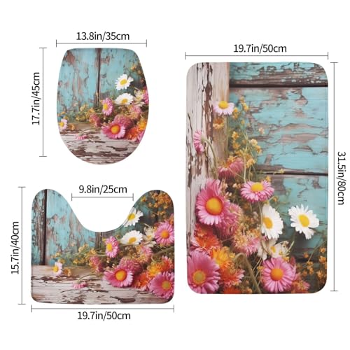Tapis de bain absorbants et antidérapants en U pour un sol sec devant les WC - 4