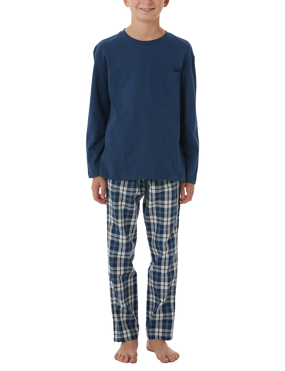 Schiesser Jungen Schiesser Jungen Schlafanzug Set Pyjama Lang Ohne Bündchen 100% Baumwolle - Größe 98 Bis 176 Pyjamaset (1er Pack)