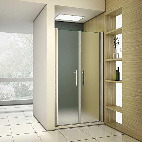 Mamparas Ducha Doble Puerta Abatible Cristal Mate 6mm Antical 80x185cm